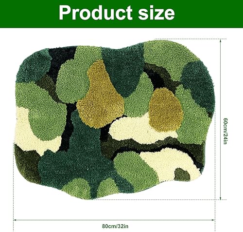 Miniatura 2 de HOTBEST Moss Leaf - Alfombra de baño antideslizante de 20 x 34 pulgadas, súper absorbente, lavable a máquina, resistente a la decoloración
