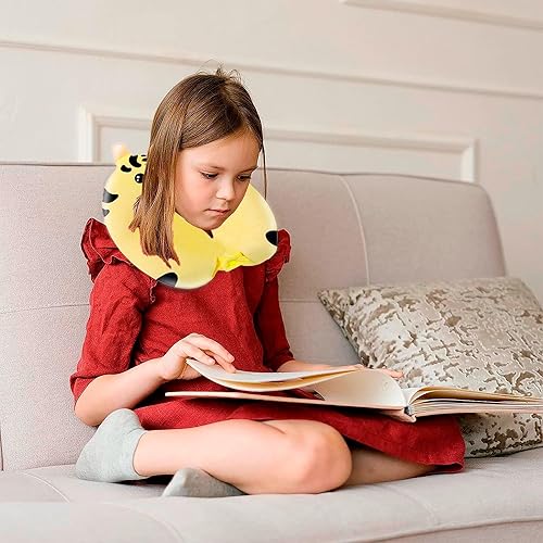 Miniatura 6 de Almohada de cuello de viaje 2 en 1 de tigre que se transforma en suave y adorable animal de peluche, la máxima comodidad de viaje para niños,