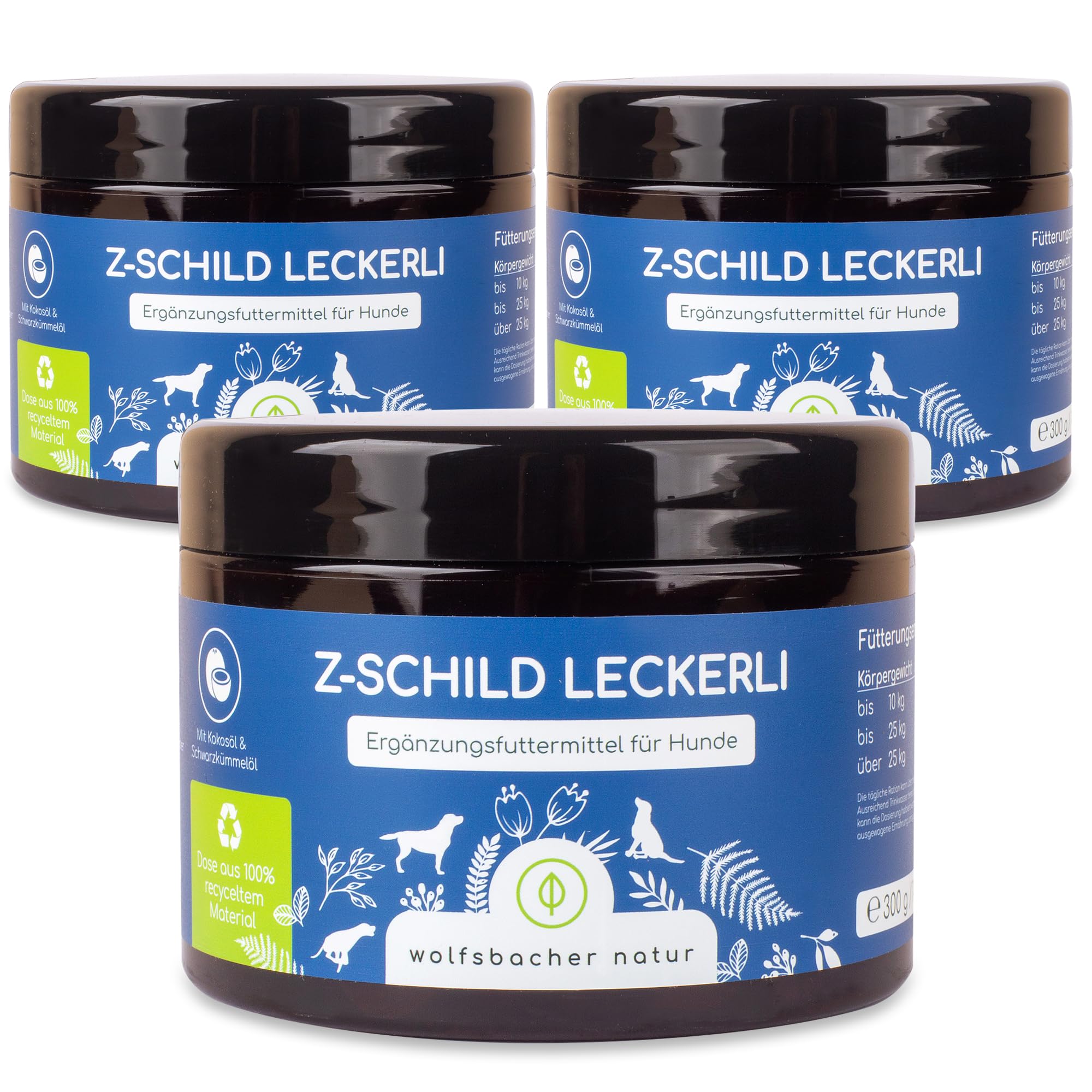 Z-Schild Snack für Hunde - Funktionssnacks für aktive Hunde | Z-Schild Leckerli 3 x | Mit Schwarzkümmelöl und Kokosöl für Schutz und Sicherheit