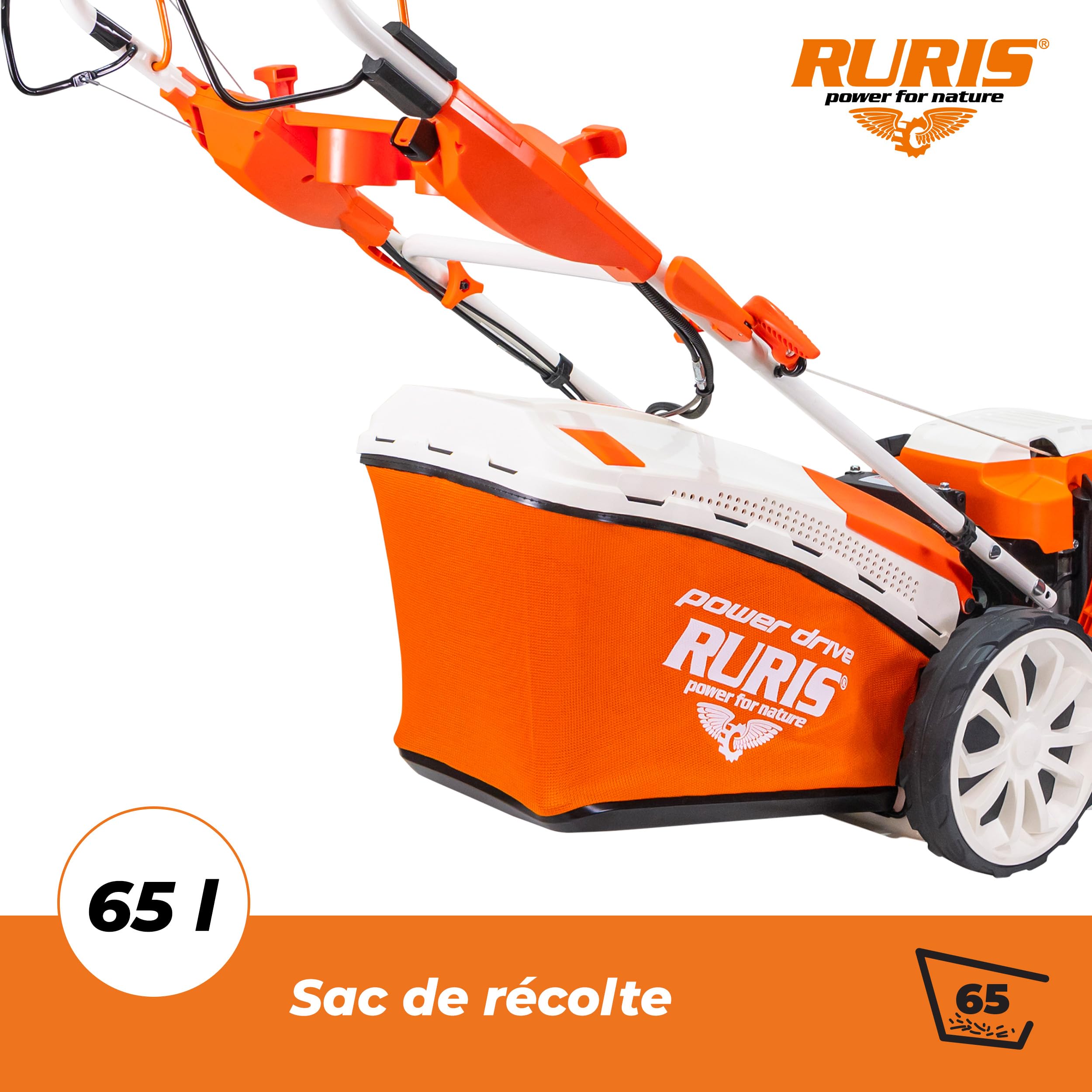 RURIS RX441S Tondeuse Thermique 5,7 CV 51 cm Demarrage Electric 5 Fonctions