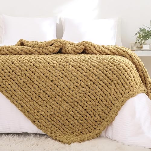 Manta de punto grueso de 51 x 63 pulgadas, manta de punto trenzado grueso para sofá y cama, manta de punto trenzado grueso para sofá y cama, manta