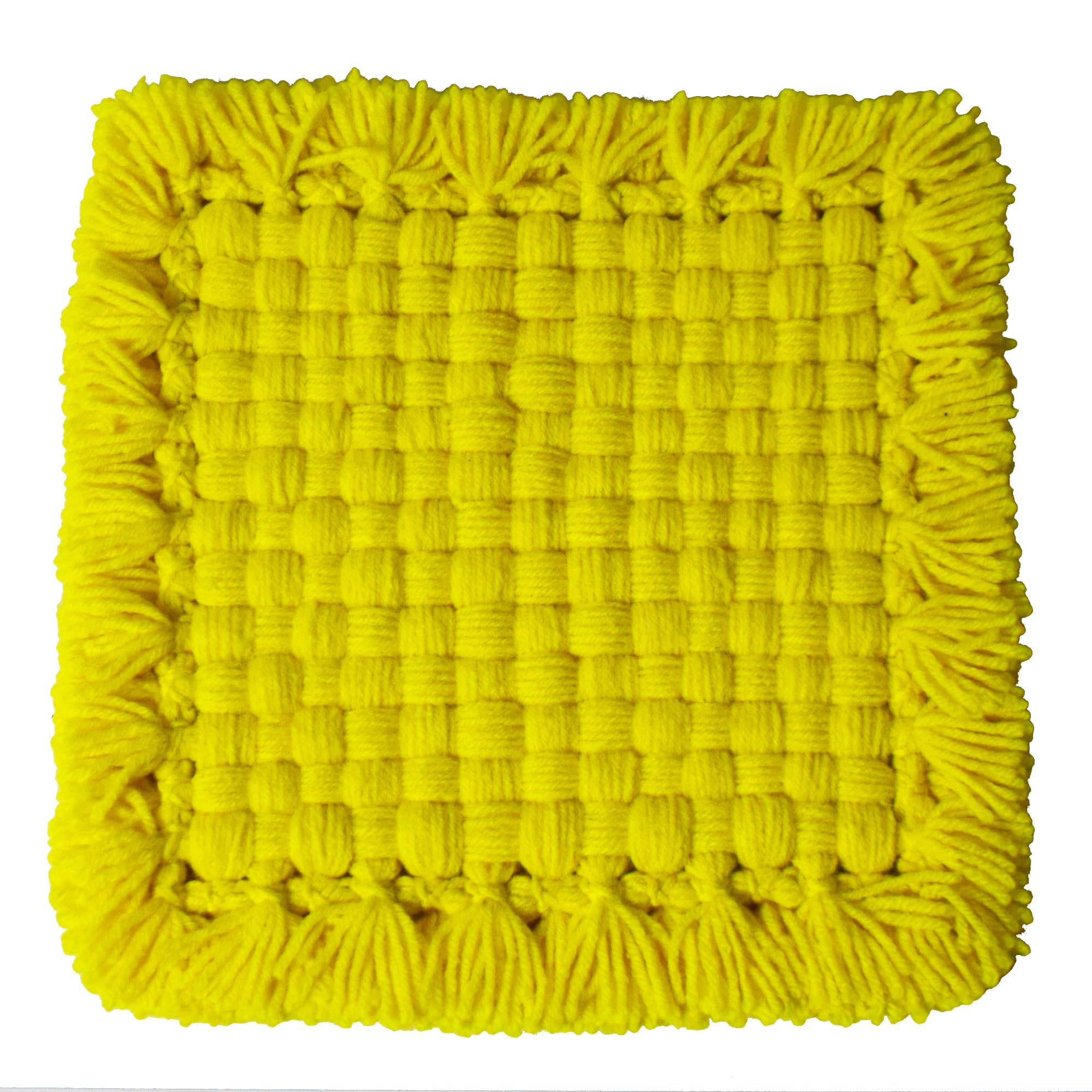 Handcraft Decorative Woolen Pooja Asan for Temple Idol 21 x 22 CM (Mint Yellow)-image-15
