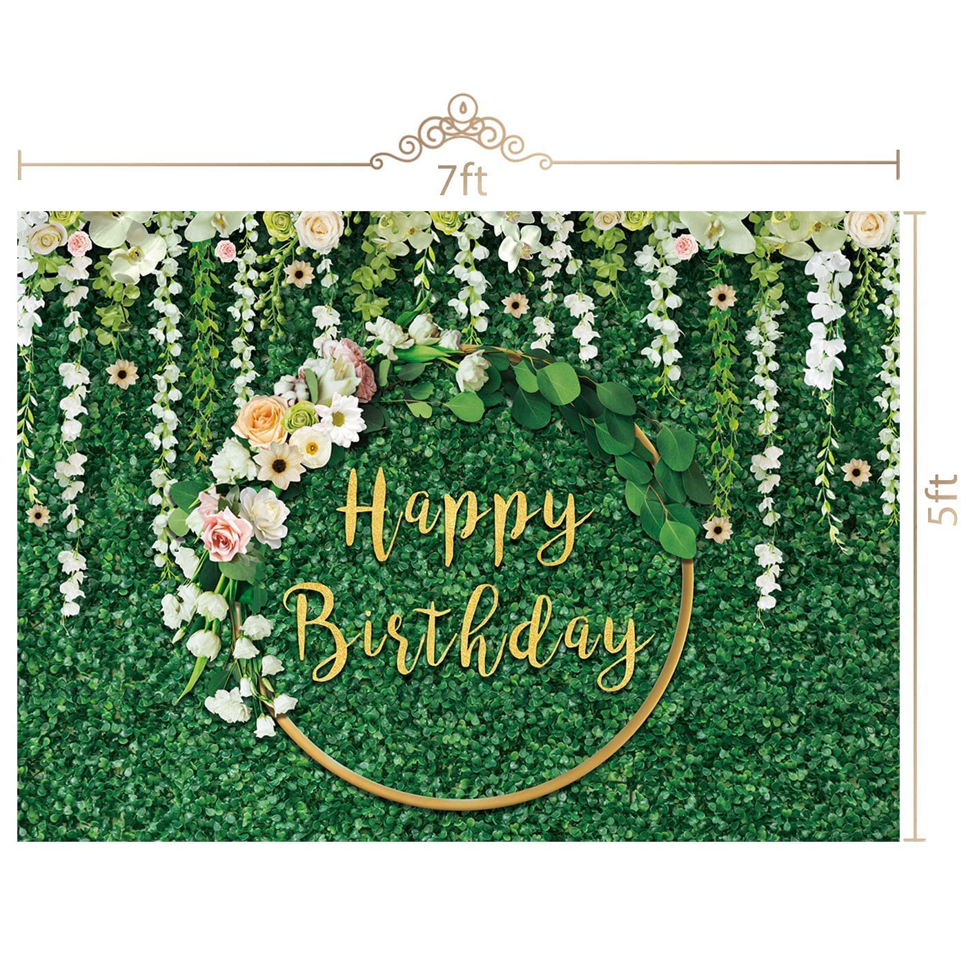 Mint Green Birthday Party Backdrop Golden Floral Photography Background Kids Adults Colorful Balloon Theme Birthday Party Baby Shower Decorations Sup - View #6
