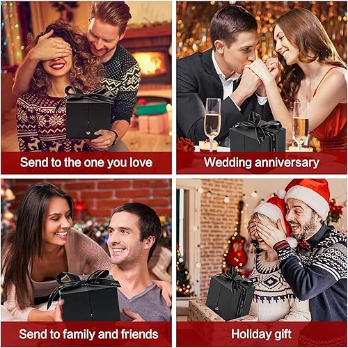 Miniatura 6 de Juego de regalo de joyería de rosa preservada con collar de amor, hecho a mano para ella en Navidad, día de la madre, cumpleaños, día de San