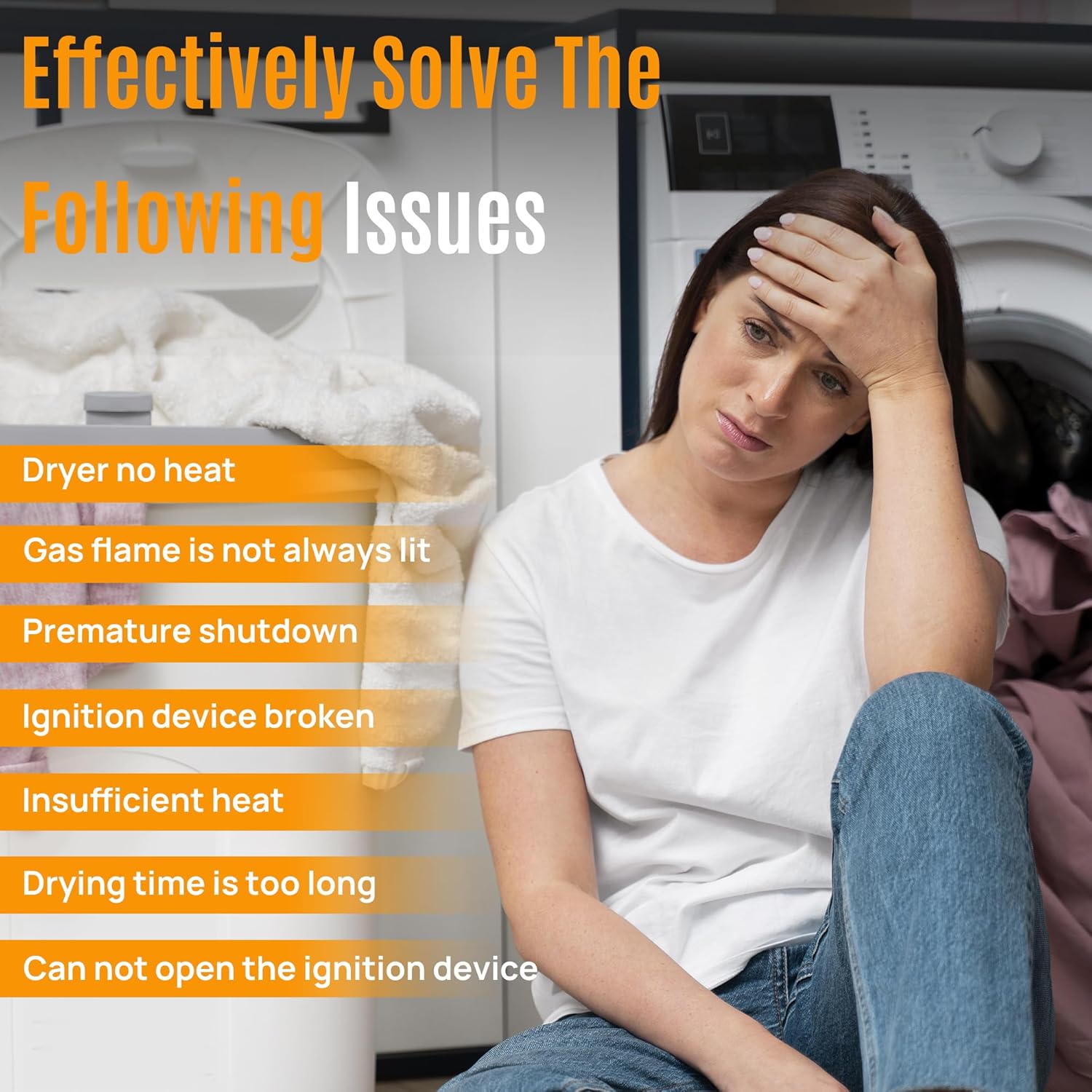 Dryer Repair Kit Contains 279311 Igniter 279834 Gas Valve Coil 338906 Flame Sensor Fit for Kenmore Whirlpool Maytag Gas Dryers