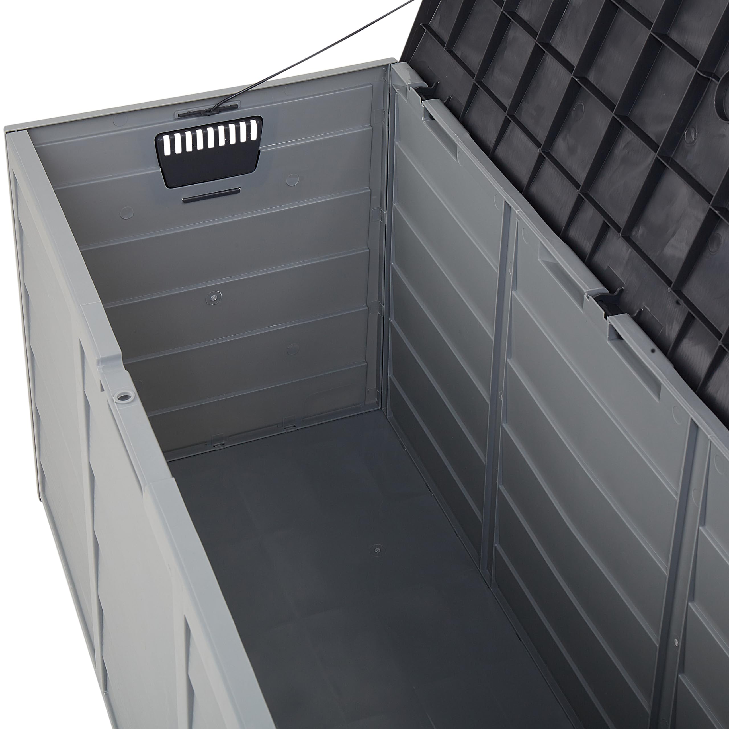 Beliani Auflagenbox aus Kunststoff grau/schwarz Gartentruhe Outdoor Kissenbox Locarno
