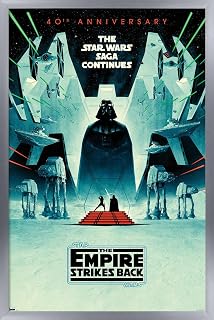 Trends International Star Wars: The Empire Strikes Back - 40Th Anniversary Wall Poster, 14.725" x 22.375", Silver Framed Version