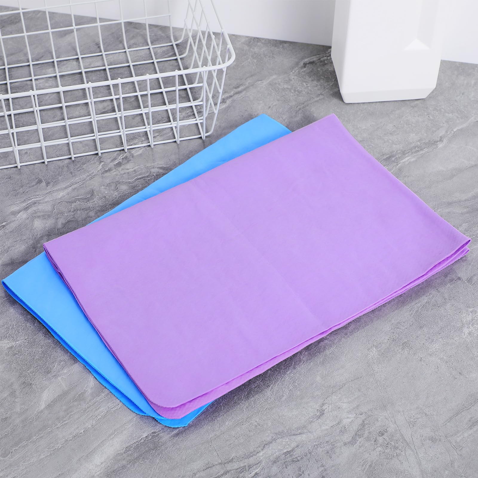 POPETPOP Asciugamani per Lavaggio Auto 66x43cm in Finta Pelle Scamosciata Set 2 Pezzi Asciugamano Assorbente Resistente allo Sbiadimento, per Asciugare e Pulire Veicoli