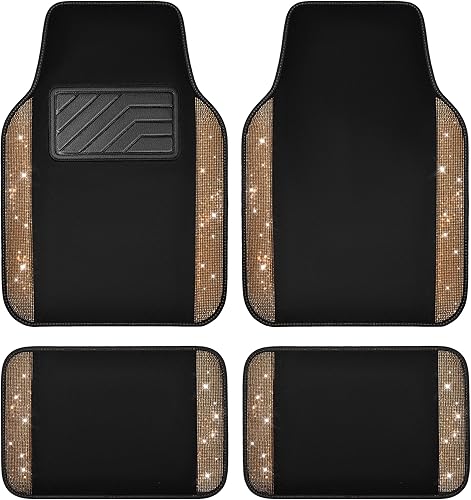 Miniatura 129 de CAR PASS - Tapetes para automóvil con diamantes de imitación y almohadilla para el talón, antideslizantes, de cloruro de polivinilo, impermeables