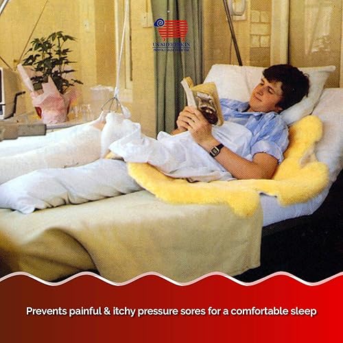 Miniatura 3 de Almohadillas médicas de piel de oveja para úlceras de decúbito y úlceras por presión, tamaño grande (38 x 24 x 1 pulgadas)
