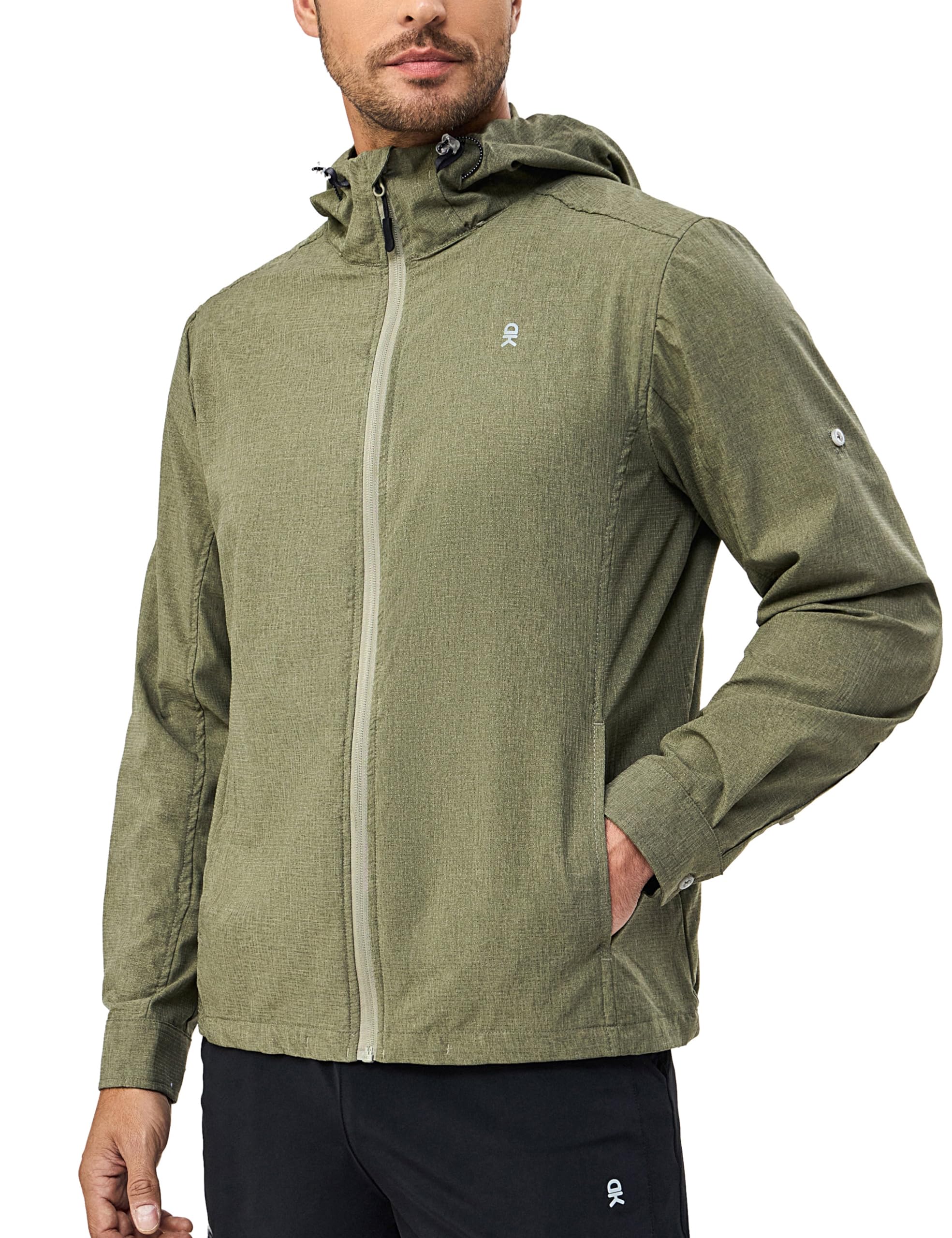 Little Donkey Andy Men's UPF 50+ Sun Protection Jacket Full Zip Lightweight Hoodie Summer Shirts for Hiking Fishing Outdoor