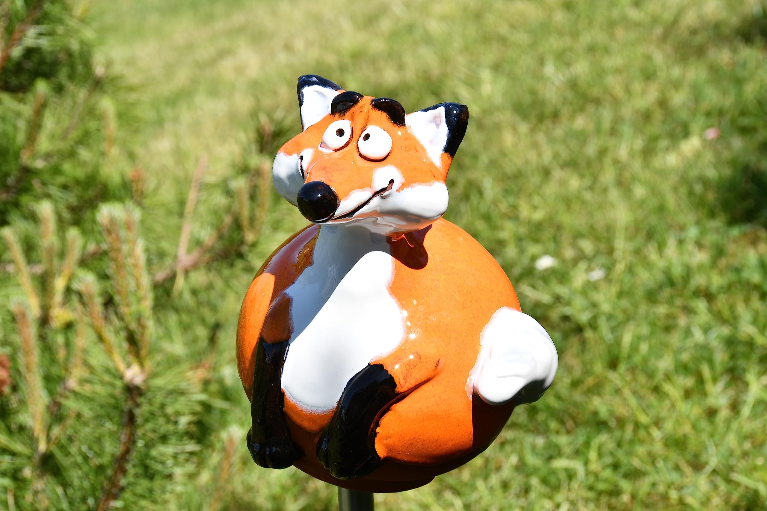 ceramica decorazione statua da esterni per giardino e casa 'Fox' H17 CM. Fatto a mano