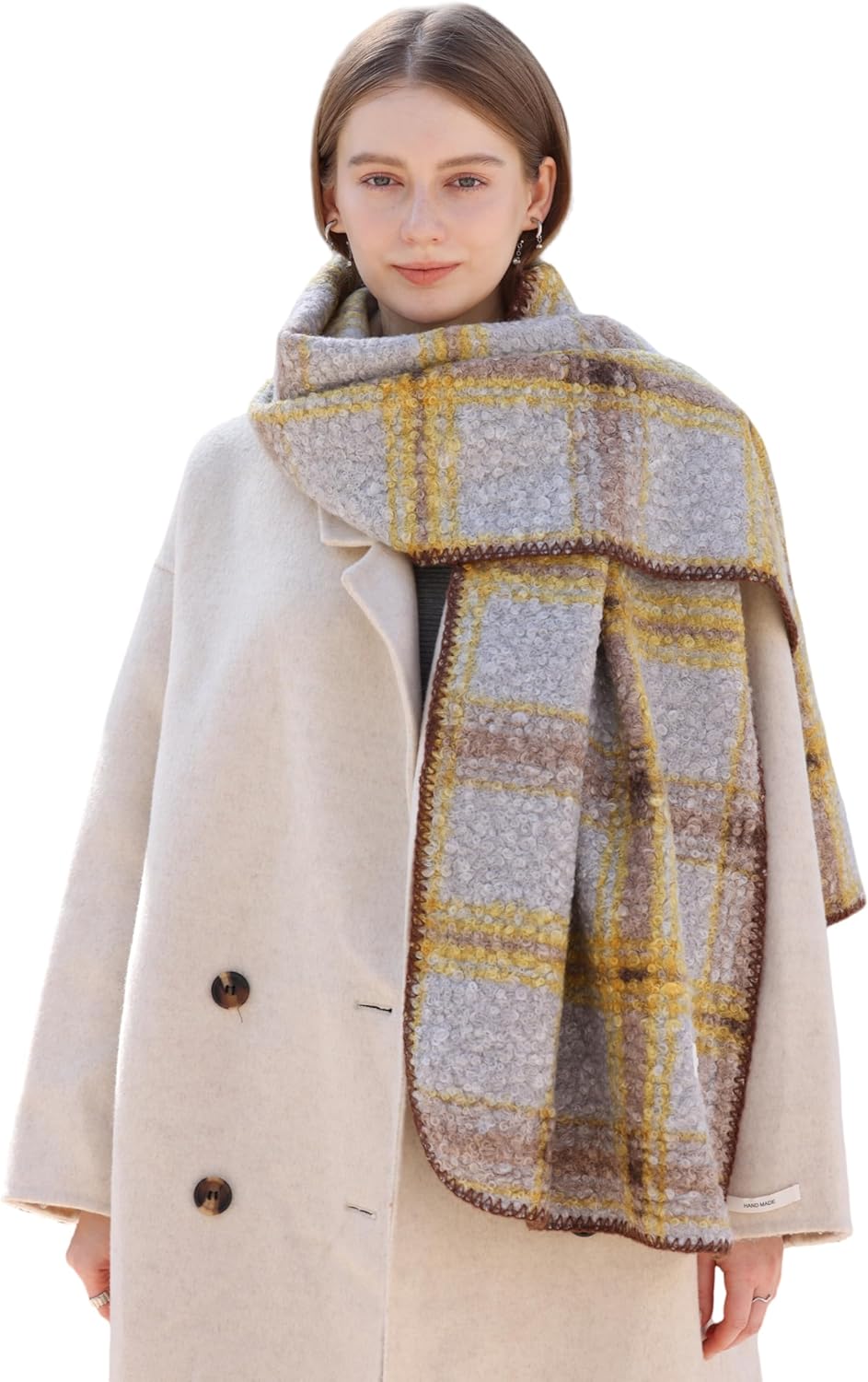 Wander Agio Warm Fashion Scarf Long Shawl Large Thick Blanket Winter Wraps Scarves for Women Faux Cashmere Plaid