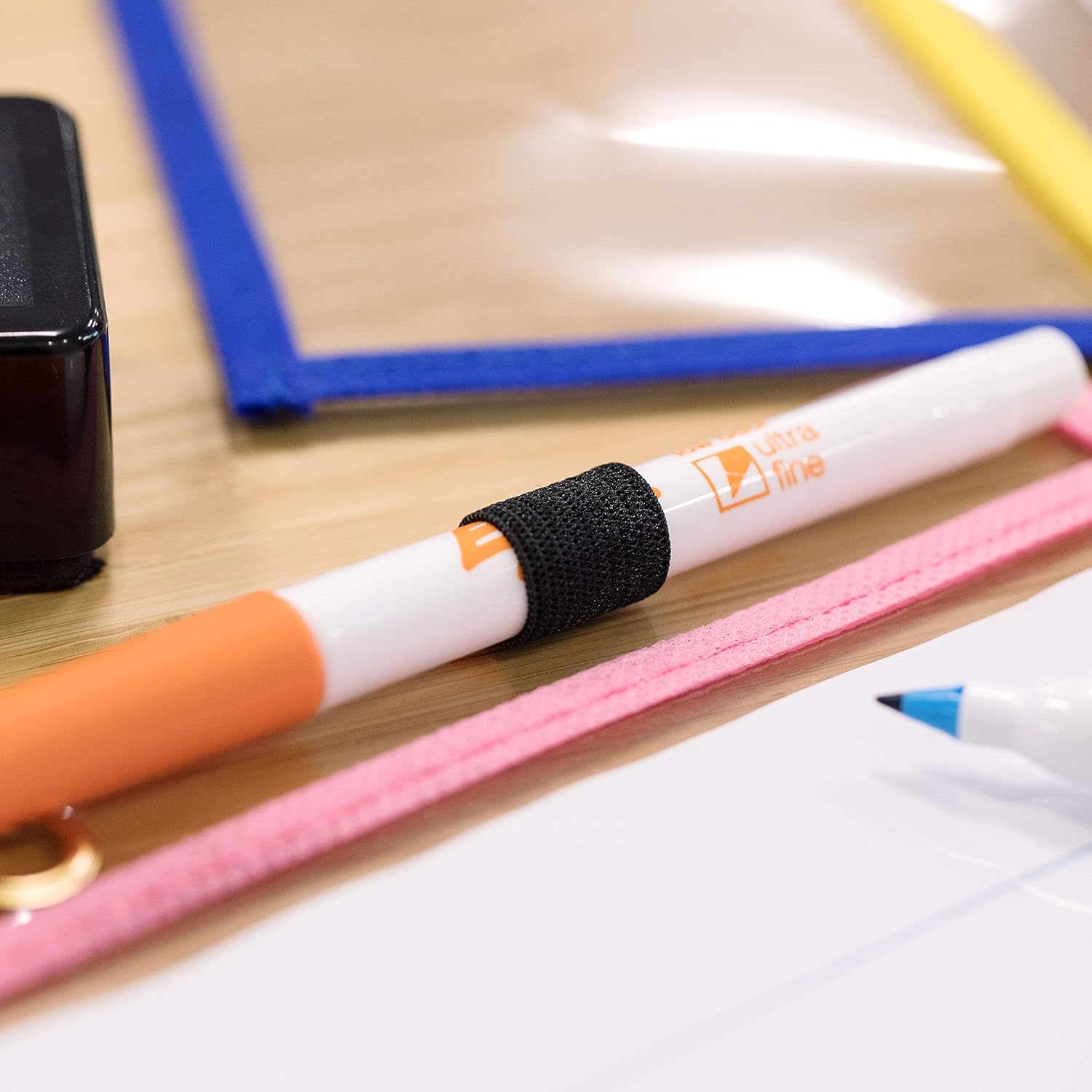 Clear Reusable Dry Erase Pockets: Plastic Protector Sleeves for Paper Worksheets, Artwork or Office Documents - School Organization and Teacher Supplies for Classroom or Office - 10 Pack, Multicolored : Office Products