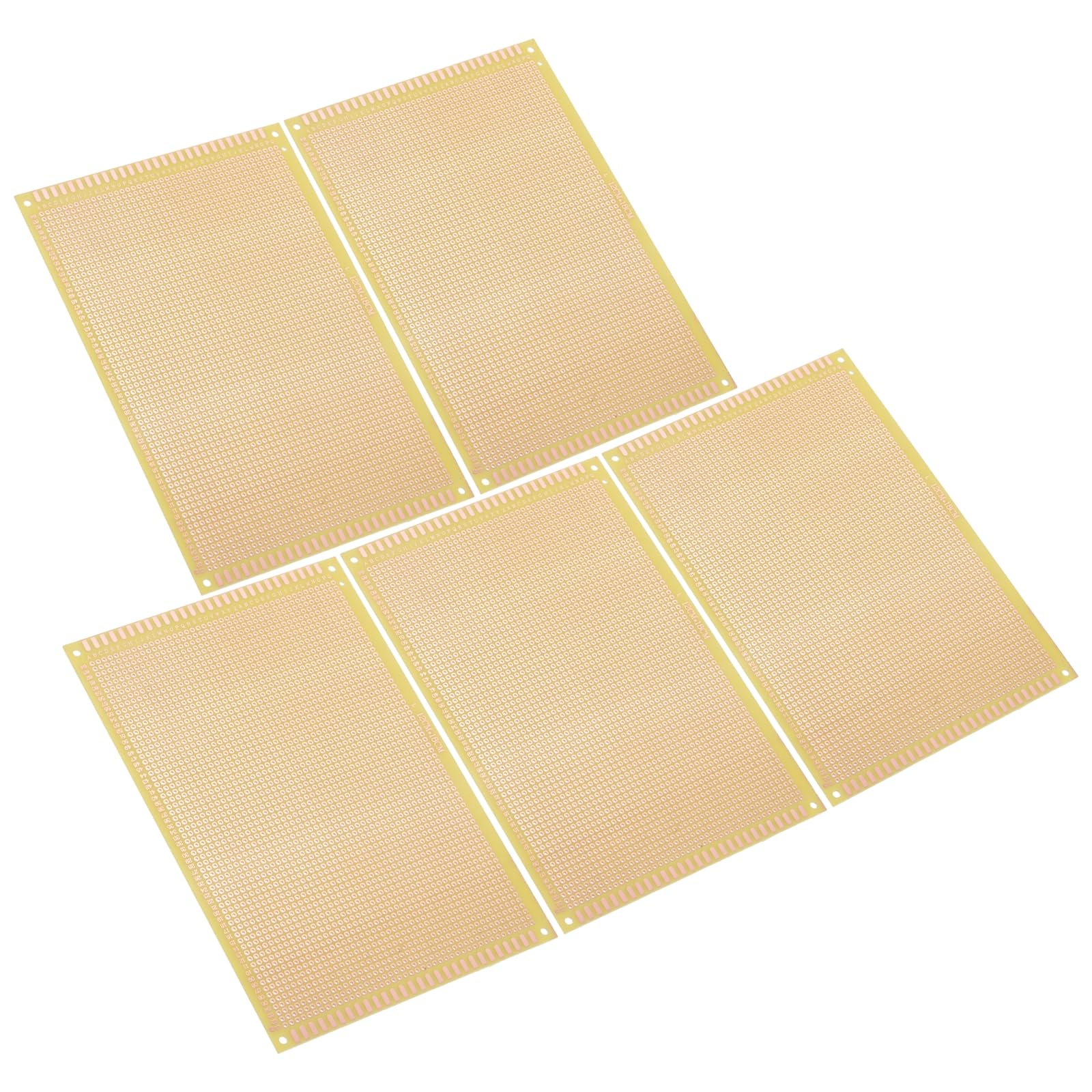 PATIKIL 4.7" x 7.1" Scheda PCB Circuito, 5 Pz Schede Prototipo Monofaccia Per Saldatura DIY E Progetti Elettronici, Scheda Circuito Saldabile, Gialla