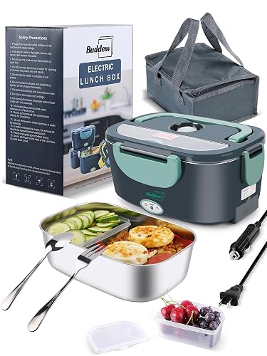 Buddew Electric Heated Lunch Box, 100W Fast Heating, 1.5L Food-Grade