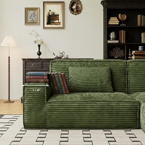 Miniatura 7 de Sofá seccional de nube deshuesada de 106 pulgadas para sala de estar, sofá modular en forma de L en una caja, espuma viscoelástica de alta densidad,