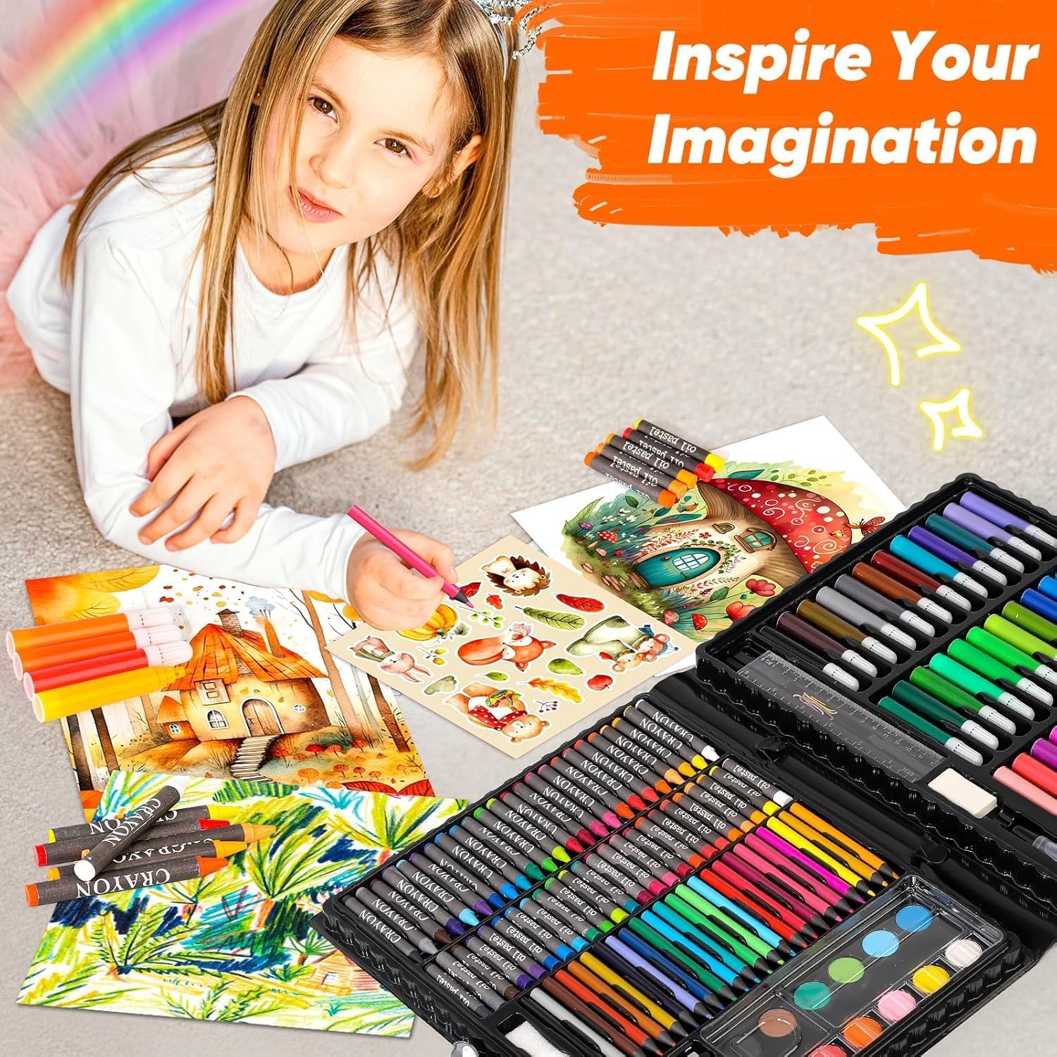 Kids Art Set - 150 Pieces Creative Drawing Kit -5