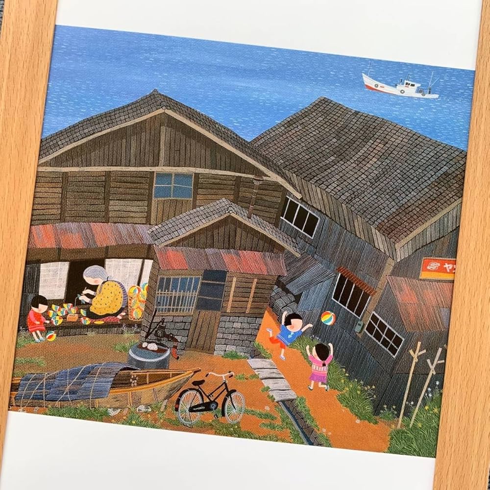 絵画 原田泰治額付き サインつき Amazon.co.jp: 原田泰治 「セントラルパーク」 画集画 A4額入り