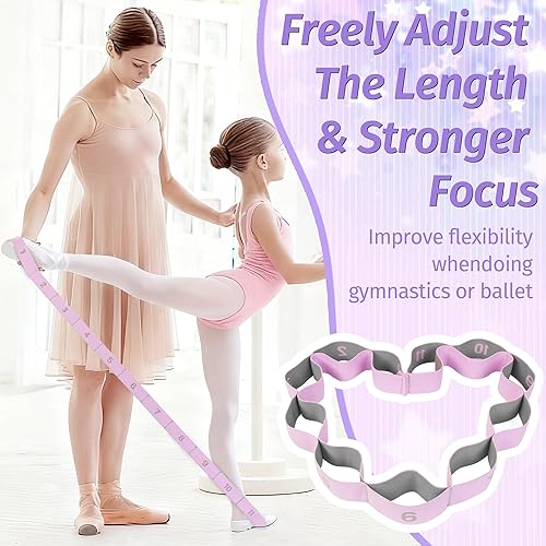 Miniatura 3 de Correa elástica con 11 bucles, correas elásticas para terapia física, yoga, pilates, ballet, correa elástica versátil para flexibilidad, ejercicios