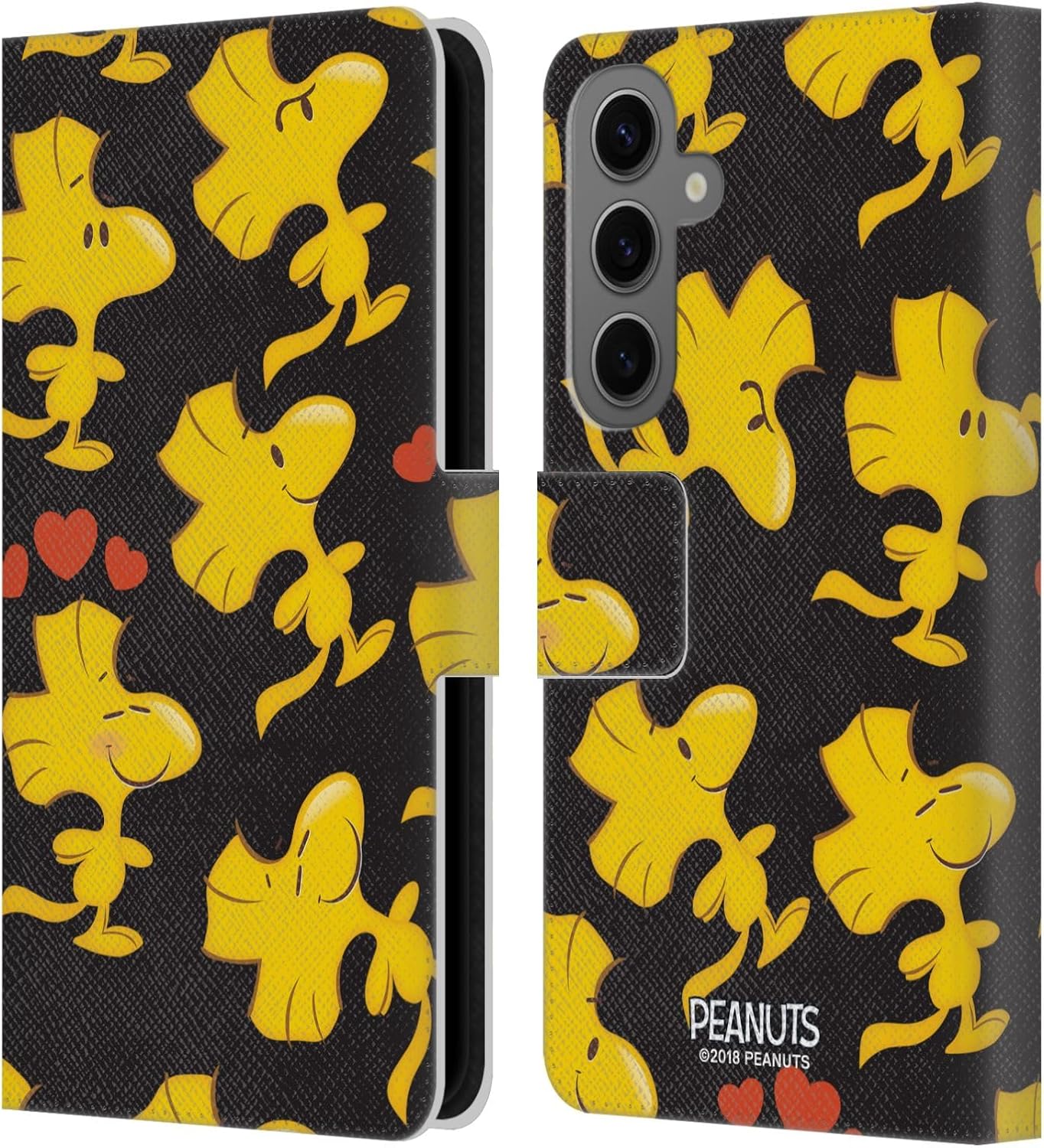 Head Case Designs Officially Licensed Peanuts Woodstock Character Patterns Leather Wallet Case Compatible with Samsung Galaxy S25