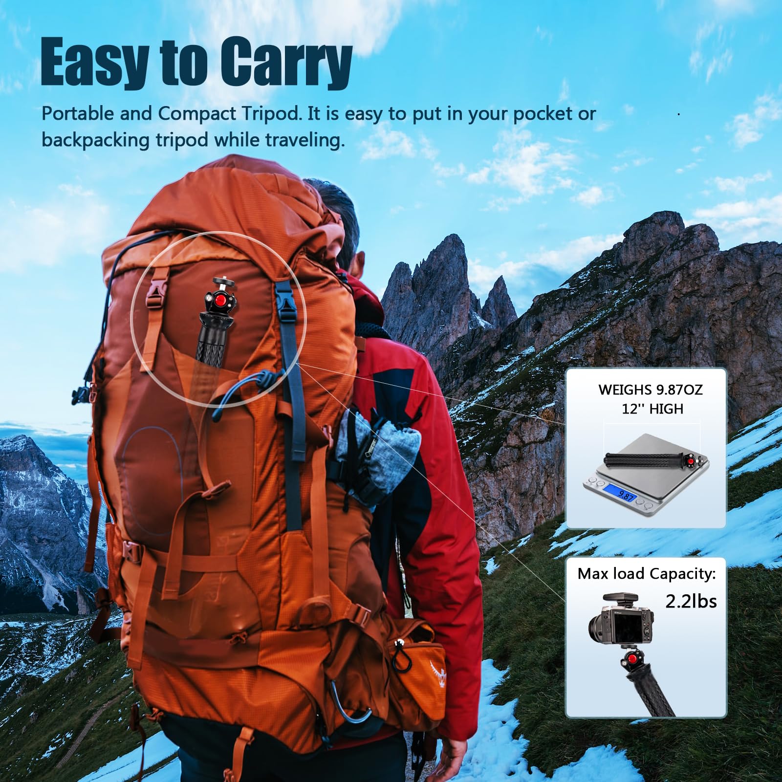 Treppiede Smartphone, Lammcou Flessibile Treppiede Fotocamera Gorilla Pod da Viaggio Portatile Tavolo Tripode con testa a sfera completamente girevole & XL Cavalletto per Smartphone, Mini Tripod (2)