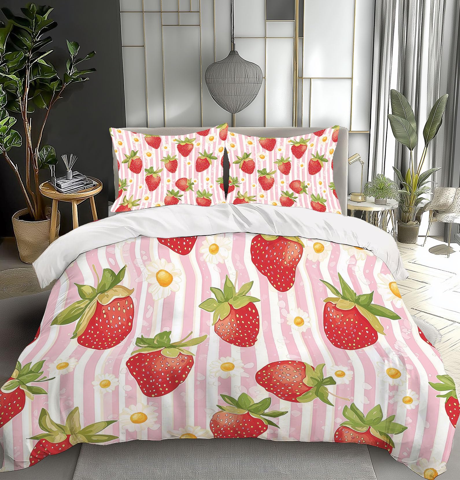 Housse de couette 220x240cm anti-glissement avec fermeture éclair pratique