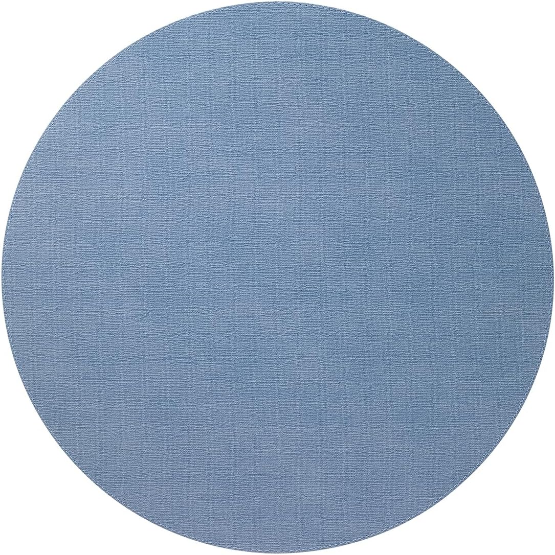 Bodrum Pearls Round Embroidered Placemats Set of 4 – 15" Elegant Table Mats for Dining, Weddings & Special Occasions, Decorative, Wipe-Clean Vinyl Placemats, Iceberg/White