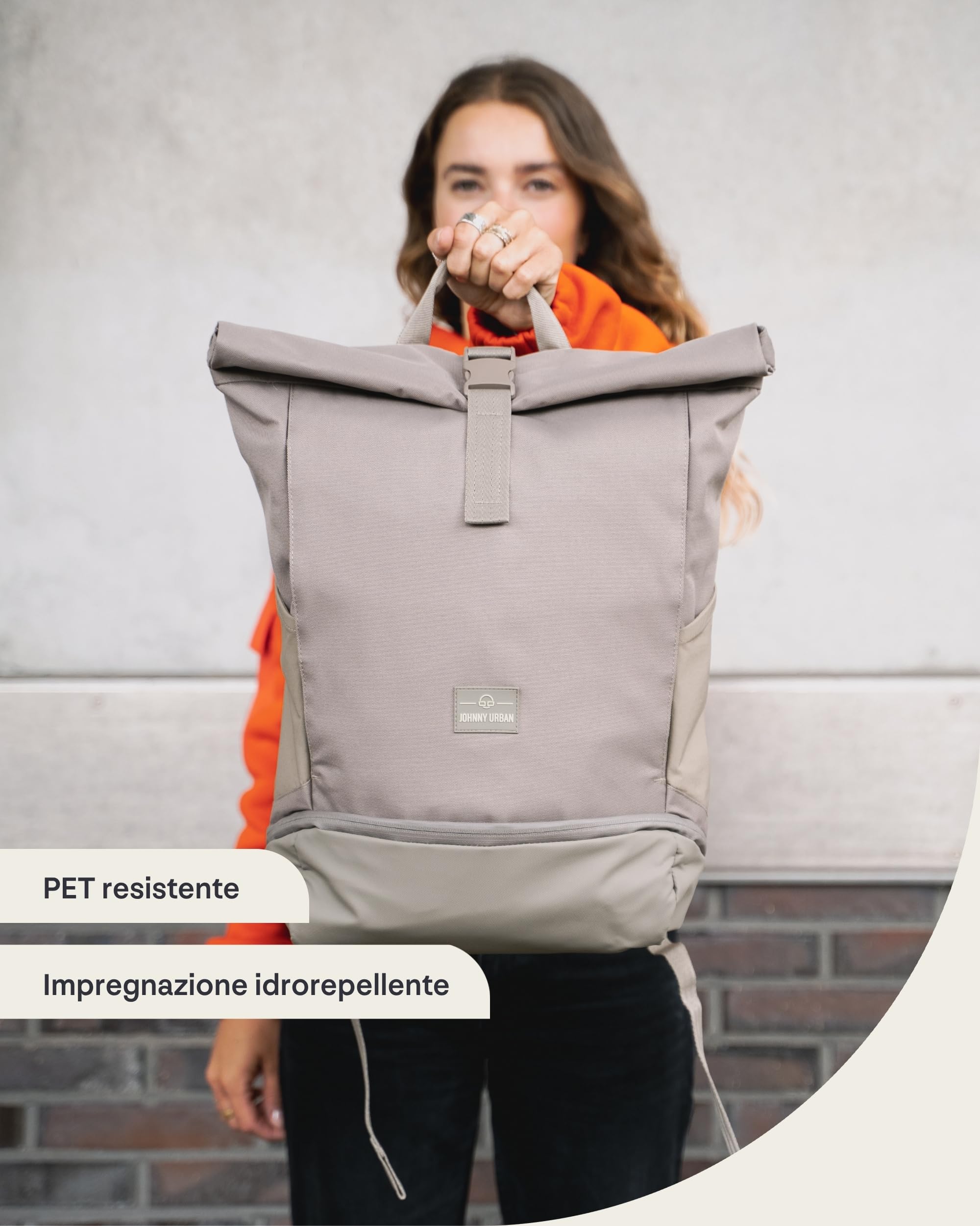 Johnny Urban Zaino Porta PC Donna e Uomo - Allen Medium - Rolltop per Lavoro Viaggio Università - Scomparto per Laptop 16 Pollici - 15-18L - Idrorepellente