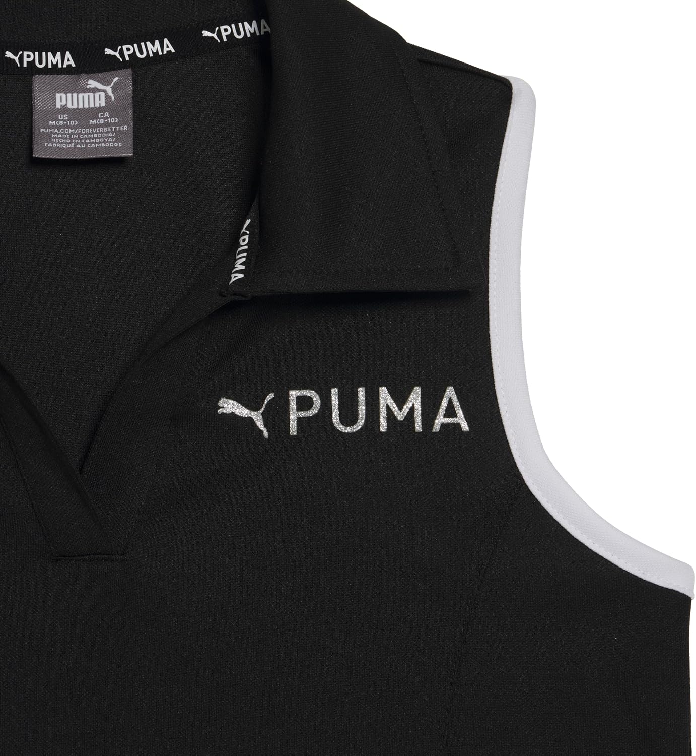 Puma Girls' 2-piece Sleeveless Tennis Dress and Shorts Set – Quick-Dry Performance Fabric with Polo Collar