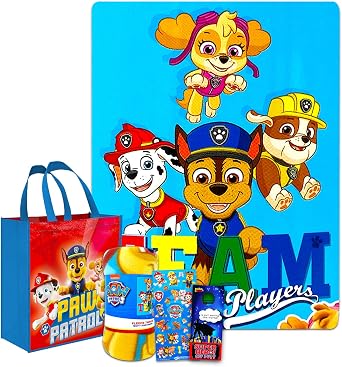 Paw Patrol Sleepover Set for Boys and Girls - Bundle with 45 x 60 Inch Fleece Blanket, Tote Bag, More | Paw Patrol Bedroom Decor for Kids, Toddlers