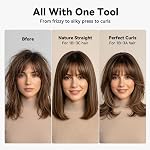 CARESKY® Brush en fer de curling sans fil, batterie rechargeable de curling avec 200 Millions d'Ions négatifs, Brush en fer de curling Portable, Brosse ronde chauffante sans fil pour cheveux pour les styles,Touch-Up