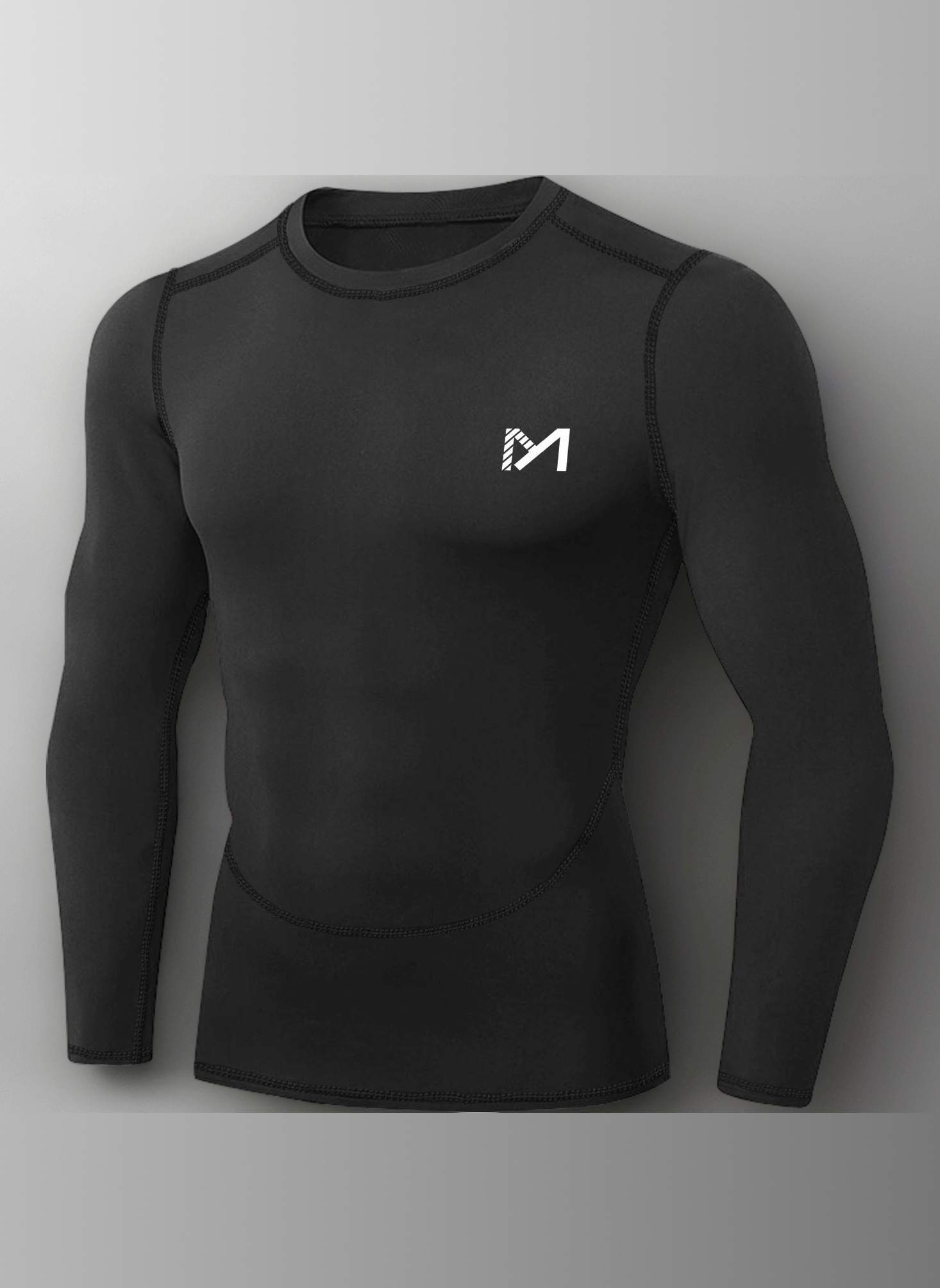 Men's Compression Shirt, Base Layer Top Long/Short Sleeve T-Shirt Sports Gear Fitness Tights for Running Gym Workout