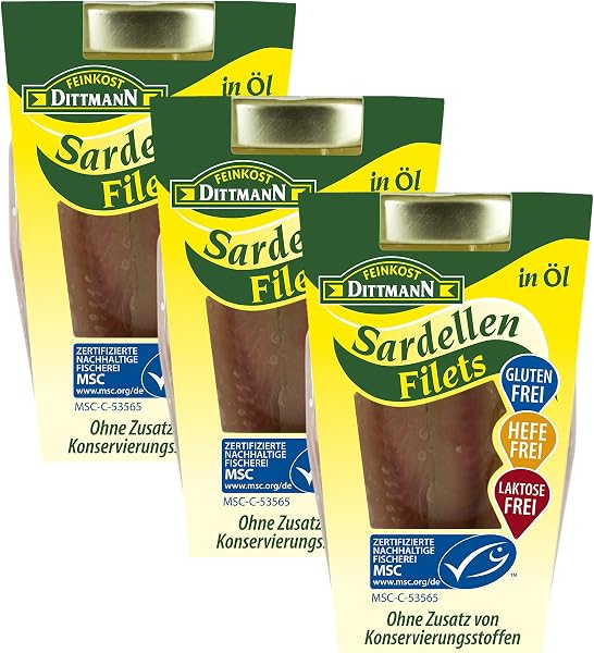 Feinkost Dittmann Sardellen in Sonnenblumenöl MSC zertifiziert (1 x 80 g) - 3