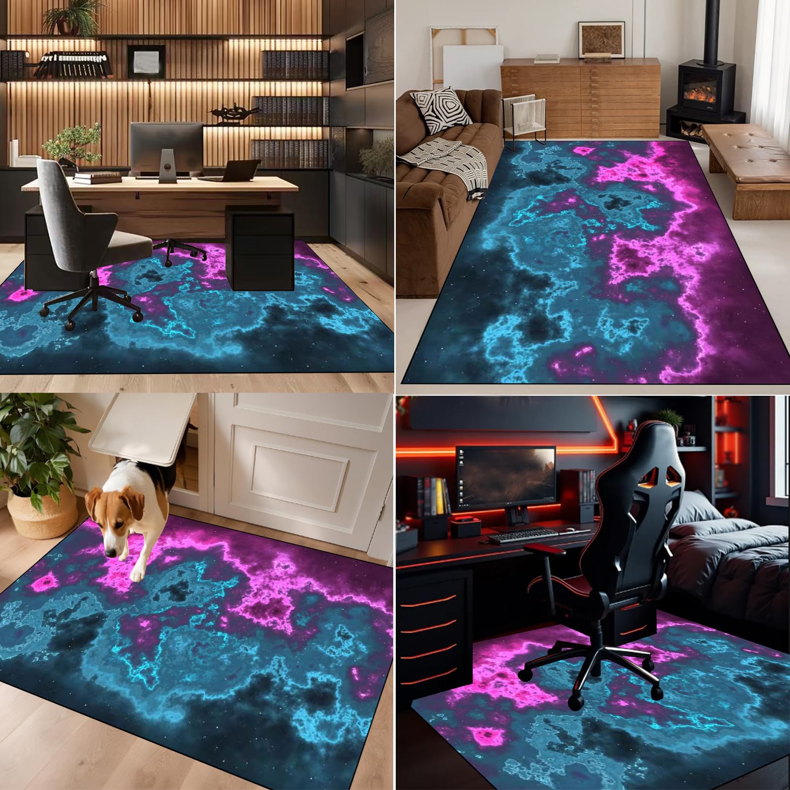 Tappeto Sedia Gaming, Tappeto per Sedia con Ruote, Tappeto Salvapavimento Protezione Parquet e Pavimenti Duri, Tappetino per Sedia da Scrivania per Ufficio, Salotto, Camera da letto 180 x 200 cm