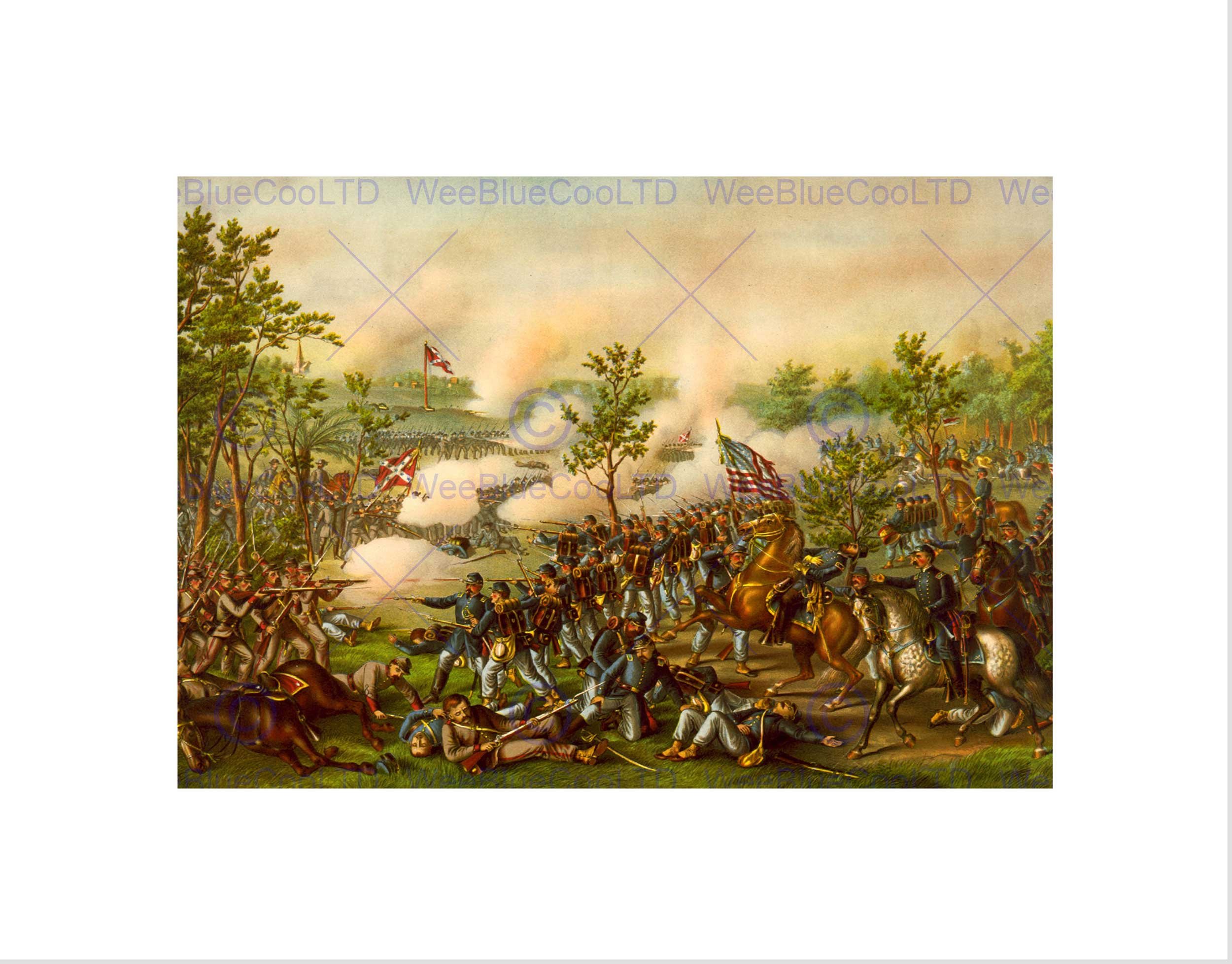 Wee Blue Coo War American Civil Battle Atlanta Mcpherson USA Wall Art Print