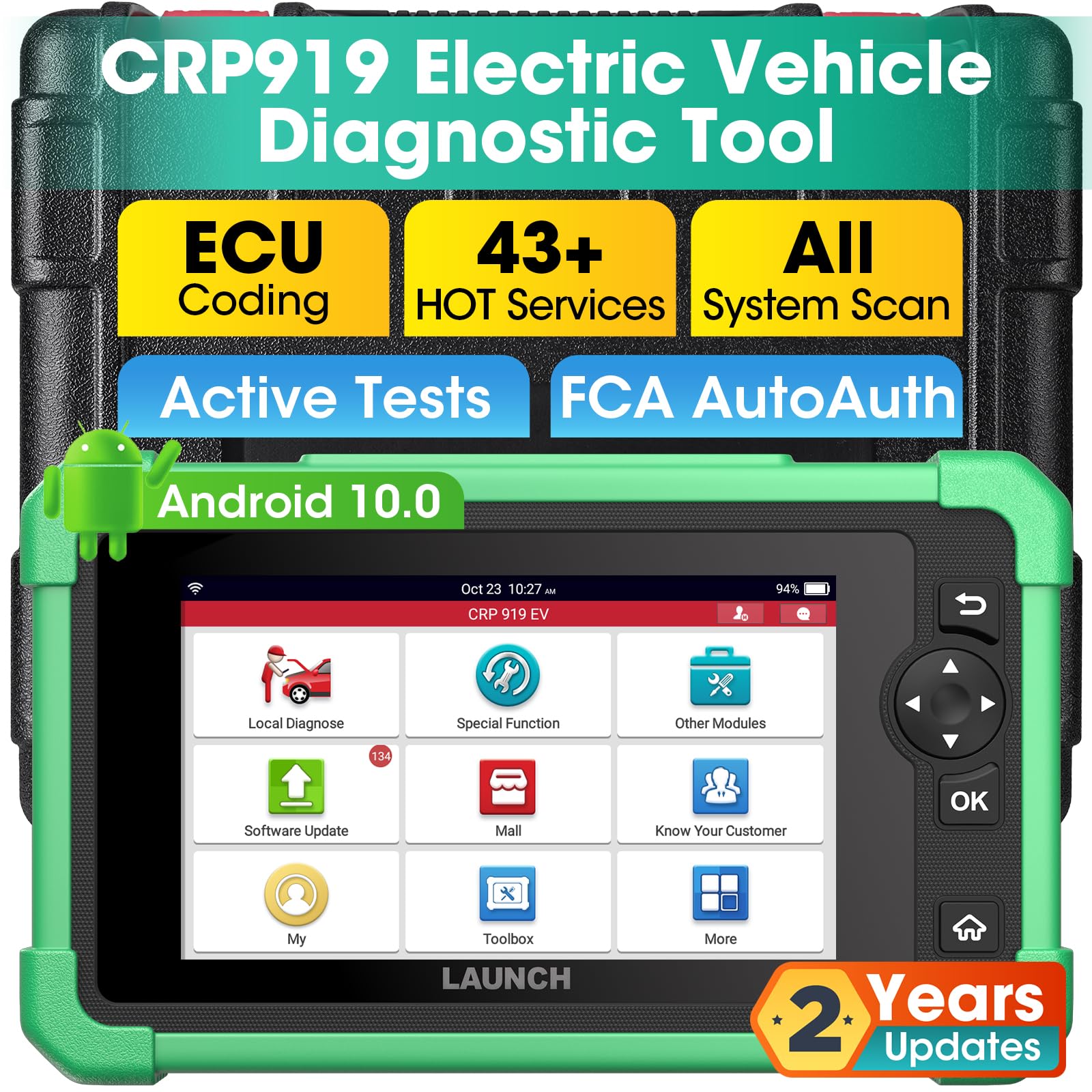 LAUNCH X431 CRP919 EV 2025 Herramienta de escaneo bidireccional para vehículos eléctricos y vehículos con accionamientos alternativos, escáner de diagnóstico de sistema todo en uno, 43+ reset