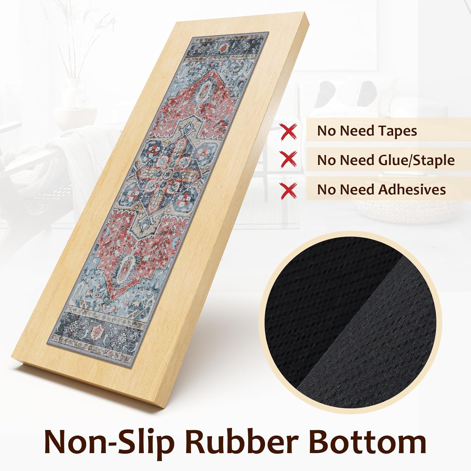 ojia non-slip stair treads for wooden steps 30"x8" indoor stair runner 15pcs residue-free rubber backed carpet stair treads staircase step treads soft stair rugs mats for kids and dogs 30" x 8" blue/red 15