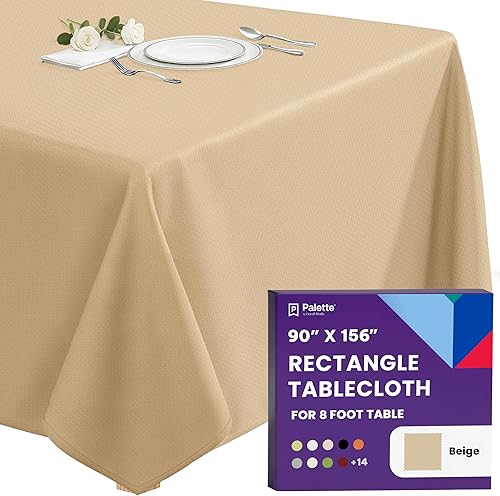 Miniatura 100 de Mantel rectangular de poliéster lavable de 60 x 102 pulgadas marca Gee Di Moda para mesa rectangular de 6 pies. Ideal para mesas de buffet, fiestas