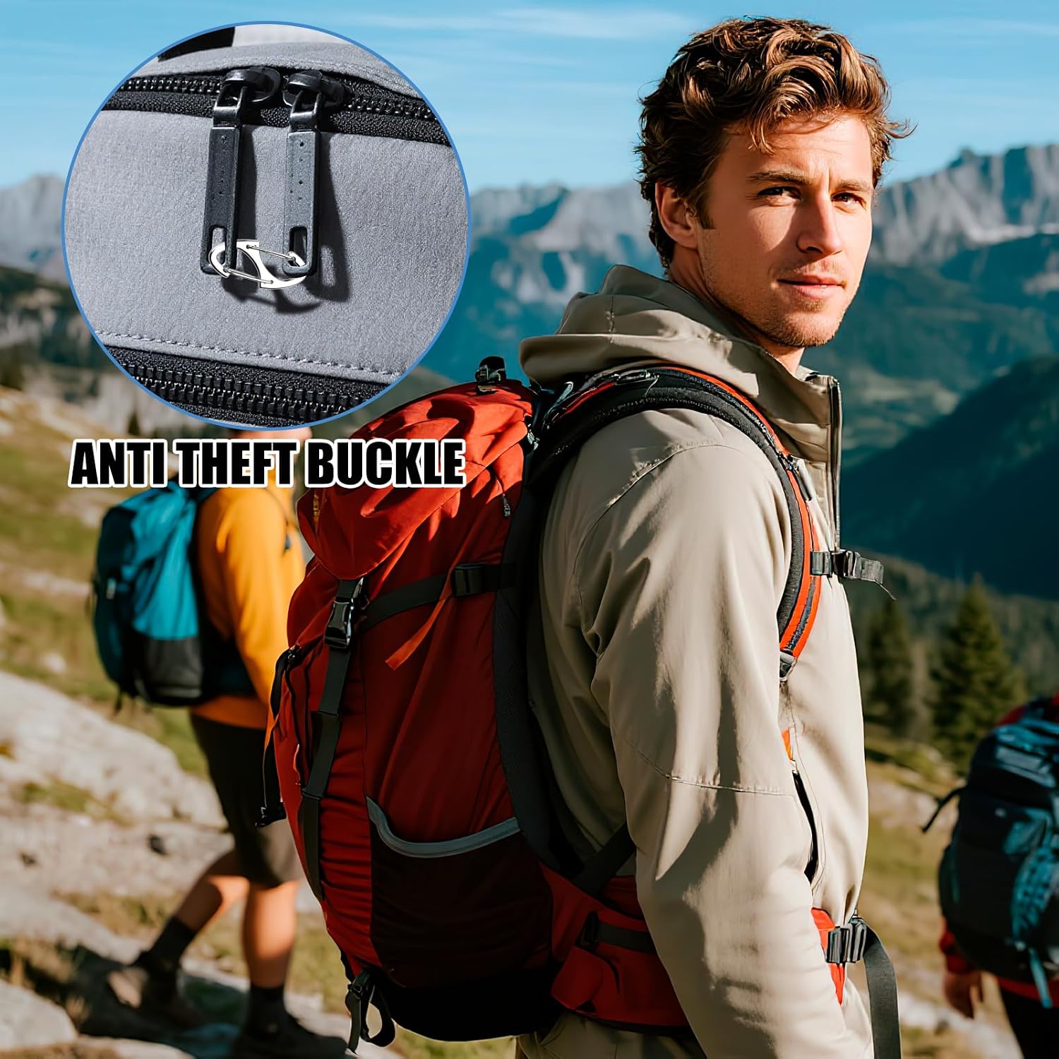 Zipper Luggage Locks Anti Theft for Backpacking Protection,Pickpocket Zipper Locks,Dual Opening Zippers Pull Replacement.Camping Suitcase (24)