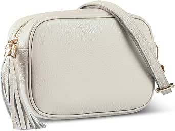 Italian Full-Grain Leather Crossbody Bag for Women, Small Purse