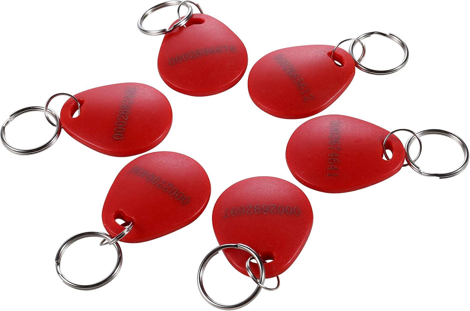 125khz Induction ID Card Entry Access Tag Token Keychain Keyfob Card Color Red (100 Pack)