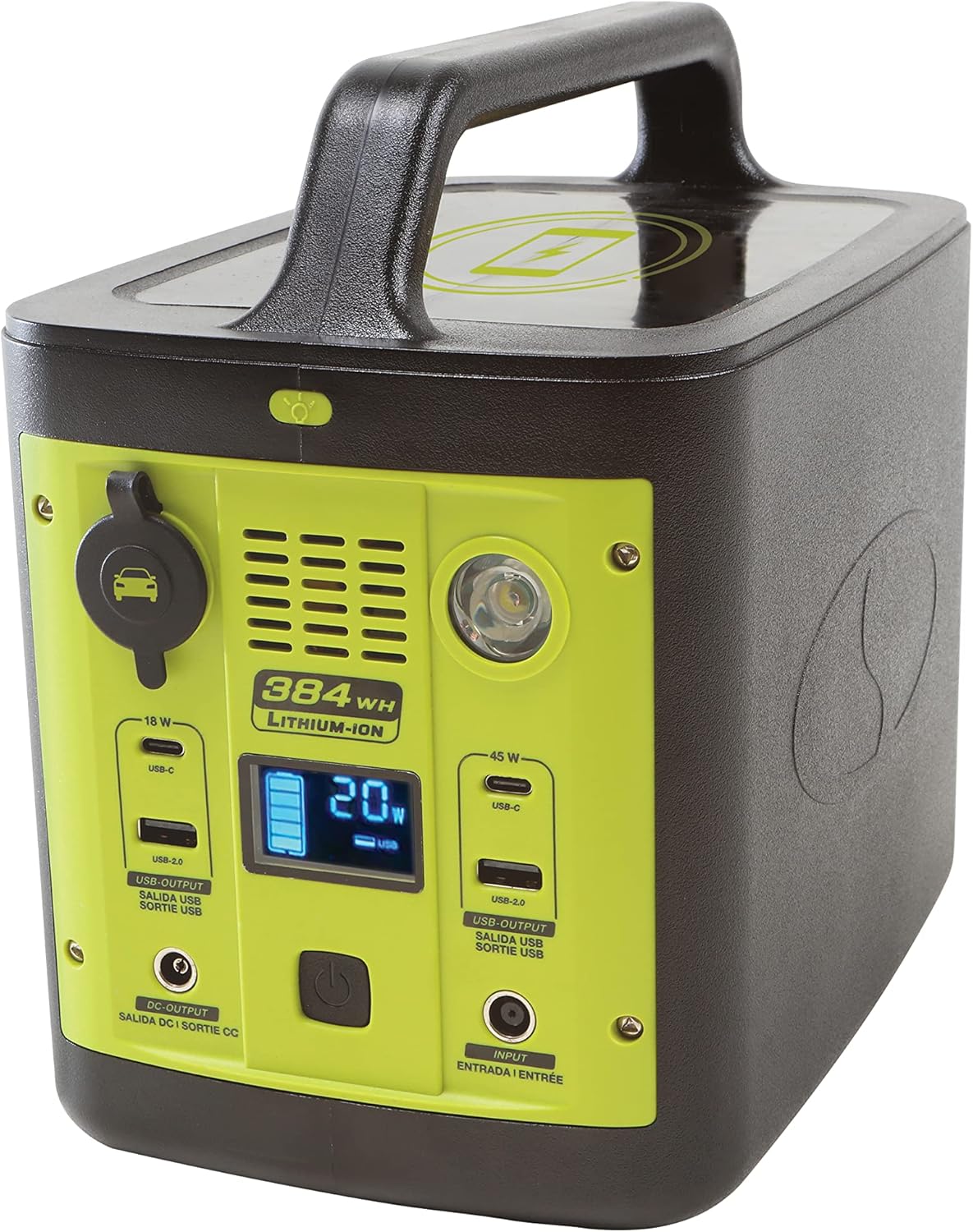 Sun Joe PPG400 384WH 6Amp Portable Power Generator Station w/ 1/110v 2