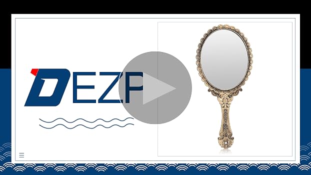 Jiuniu Vintage Handspiegel Mit Griff – 24,9 X 11,4 Cm, Klarer HD-Spiegel, Kompakt & Elegant Für Make-up Unterwegs