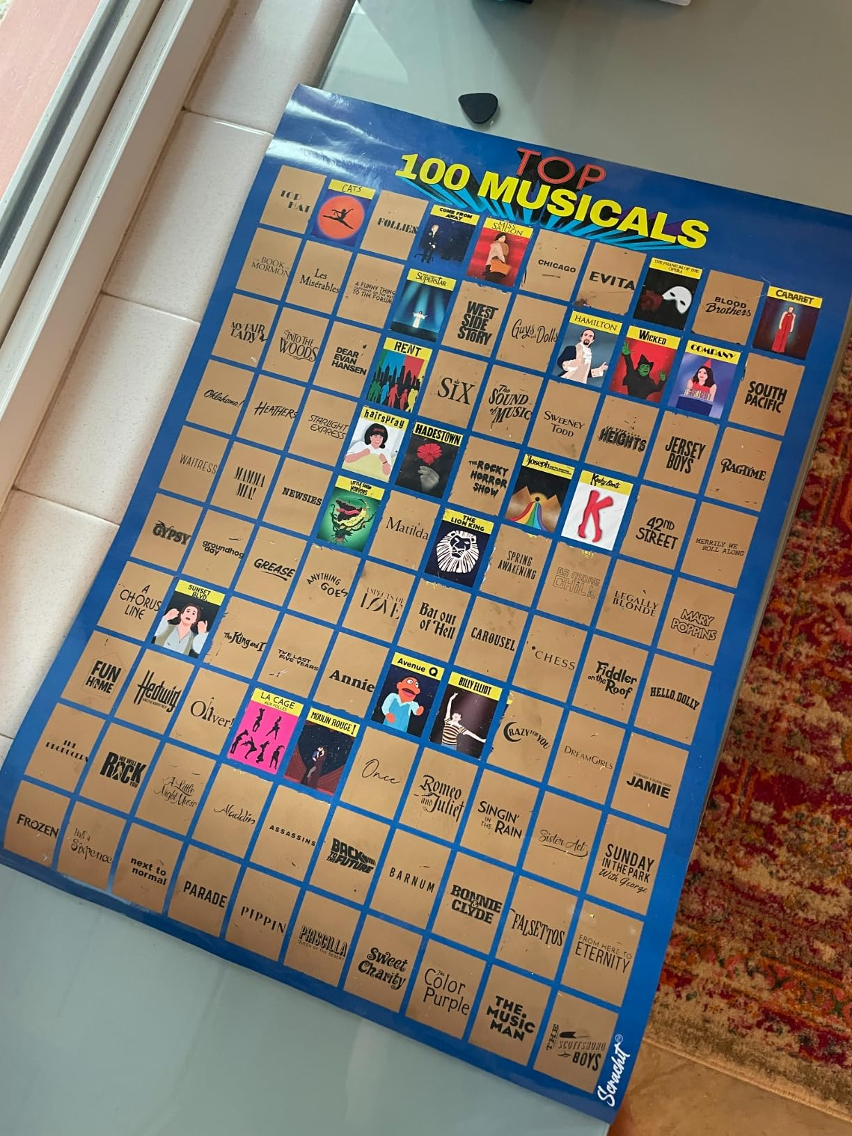 scrachit Top 100 Broadway Musicals Scratch Off Poster - Extra Large ...