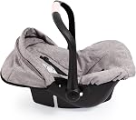 Bayer Design - Deluxe Doll Car Seat - Safety Belt, Sun Canopy, Accessories for Baby Dolls - Dolls up to 18” - Age 3+ - Grey Crown - 67910AA | Seat belt for dolls up to 46 cm, from 3 years