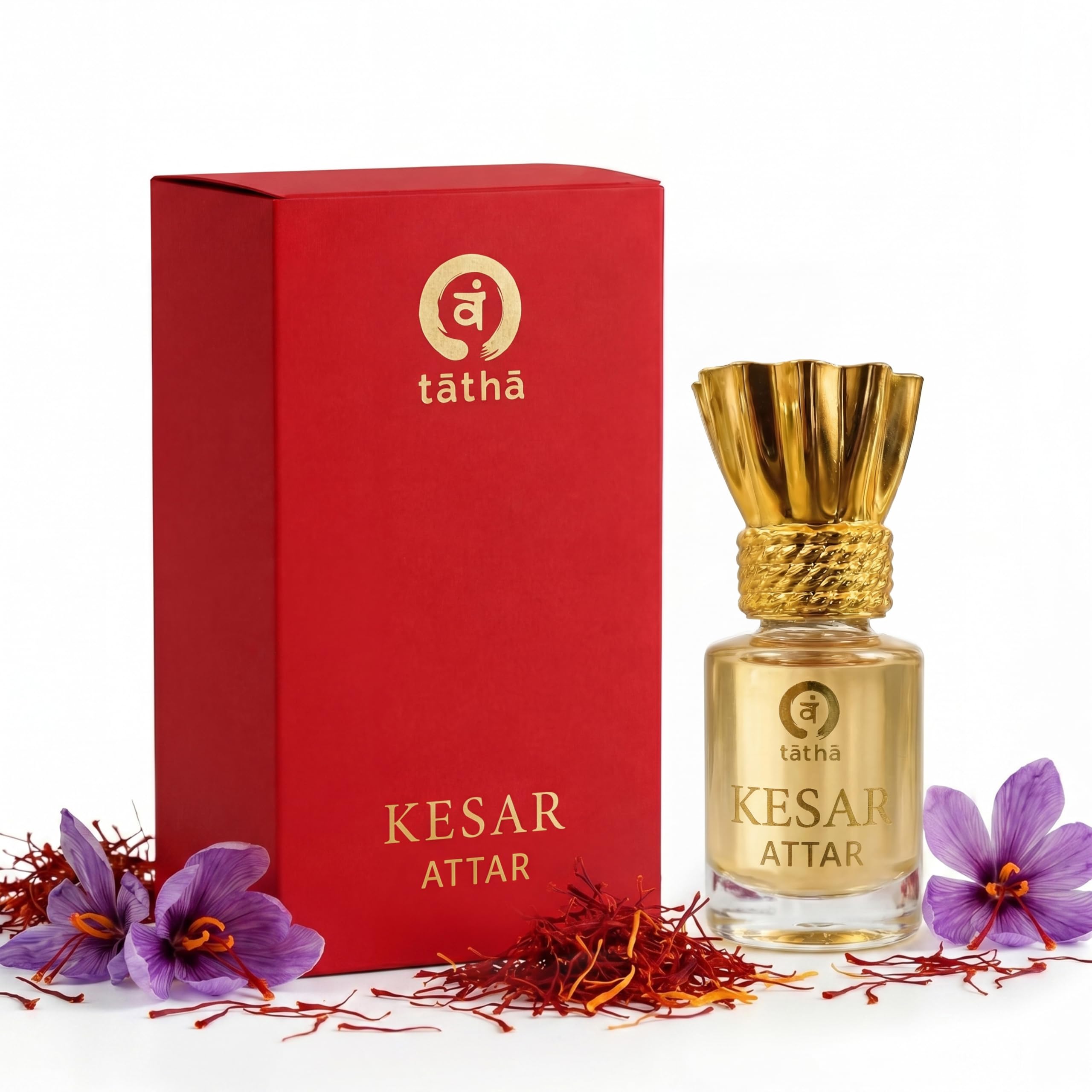 Tatha Luxury Kesar/Saffron Attar Original| 100% Natural Saffron Strands| Kesar Chandan Roll-On for Women & Men Long Lasting| Warm, Spicy Aroma| Ideal Gift |6 ML Pack| Kesar Attar Without Alcohol-image-26