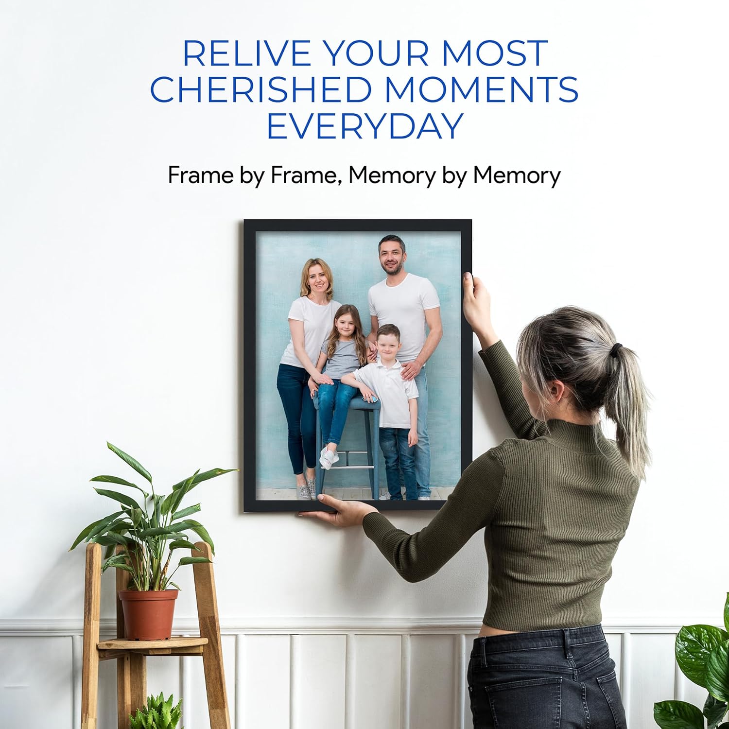 ArtToFrames 24x36 Poster Frame, 1.25" Black Custom Picture Frame for 24 x 36 Photos, Comes with Plexi Glass and Corrugated Backing, WOMFRBW26079-24x36