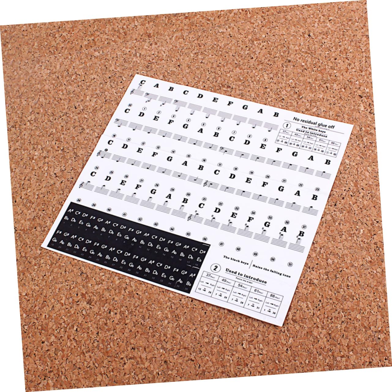 ifundom Beginner Learning Stickers Set for Piano 37/49/54/61/88 Key Removable Piano Keyboard Sticker Pack