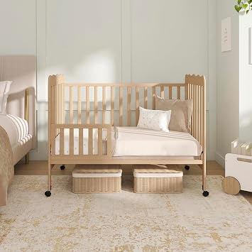 Dream On Me Carson Classic 3-in-1 Convertible Full-Size Baby Crib in Barnwood Natural, GreenGuard Gold & BSA, 4 Mattress Heights, Converts to Day & Toddler Bed, Locking Wheels, Classic Nursery Design